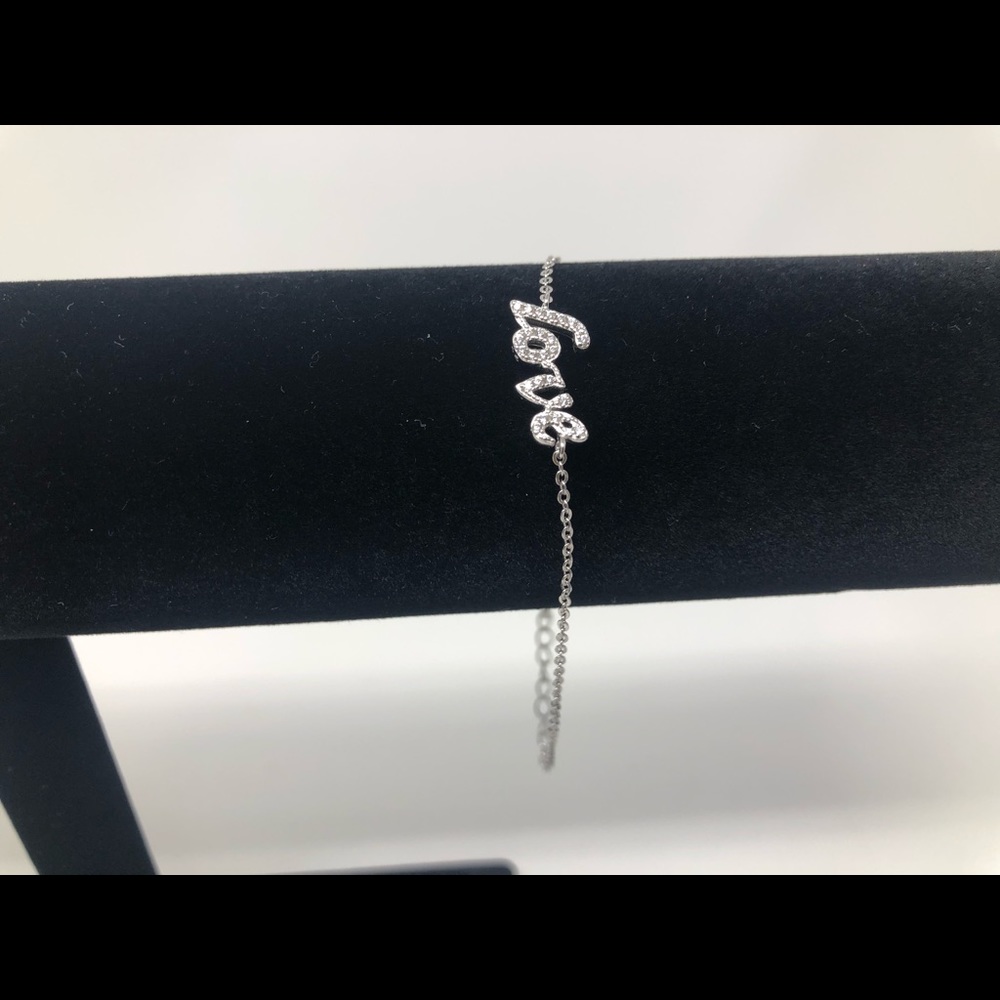 925 Sterling silver love cz bracelet